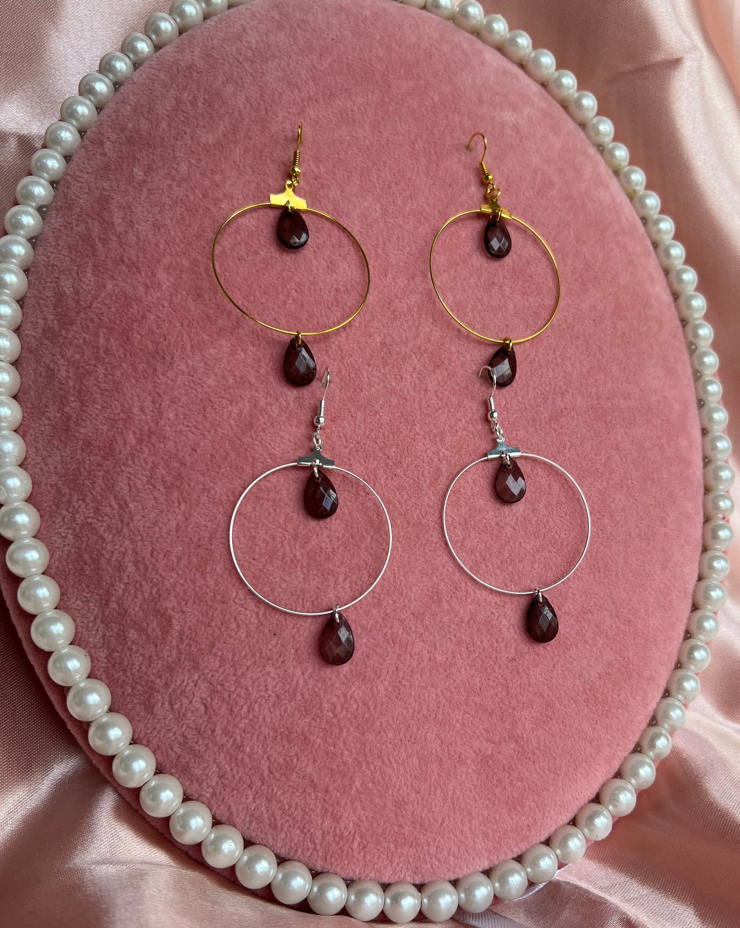Black pendant hoops