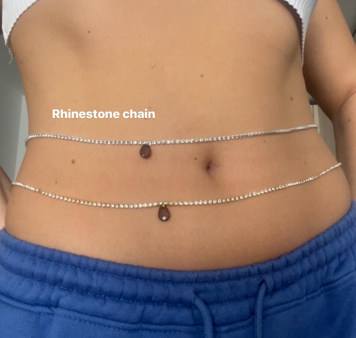 Black pendant belly chain