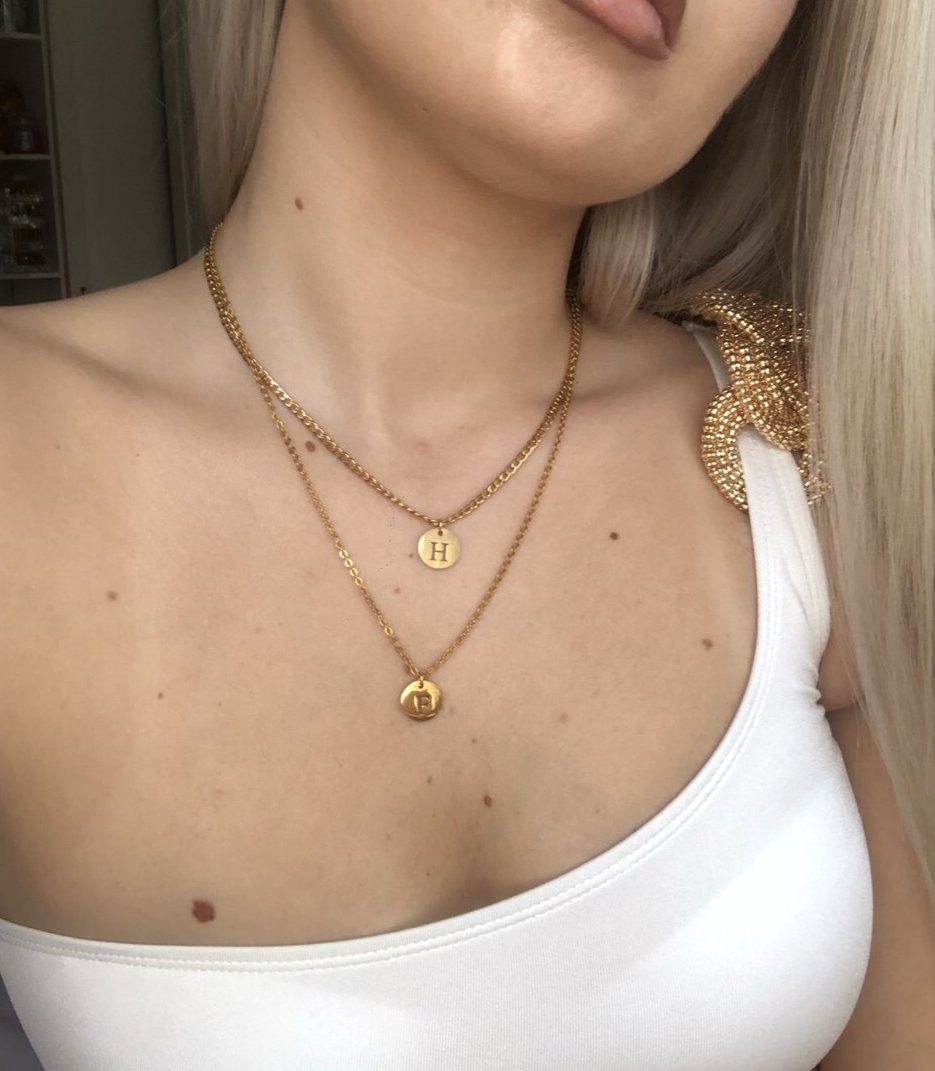 Circle letter necklace