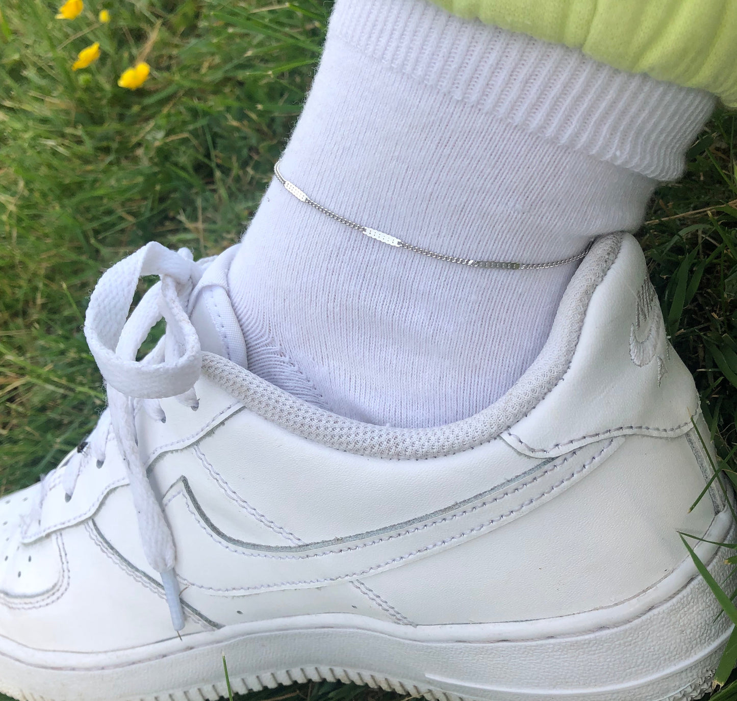 Pressed chain anklet