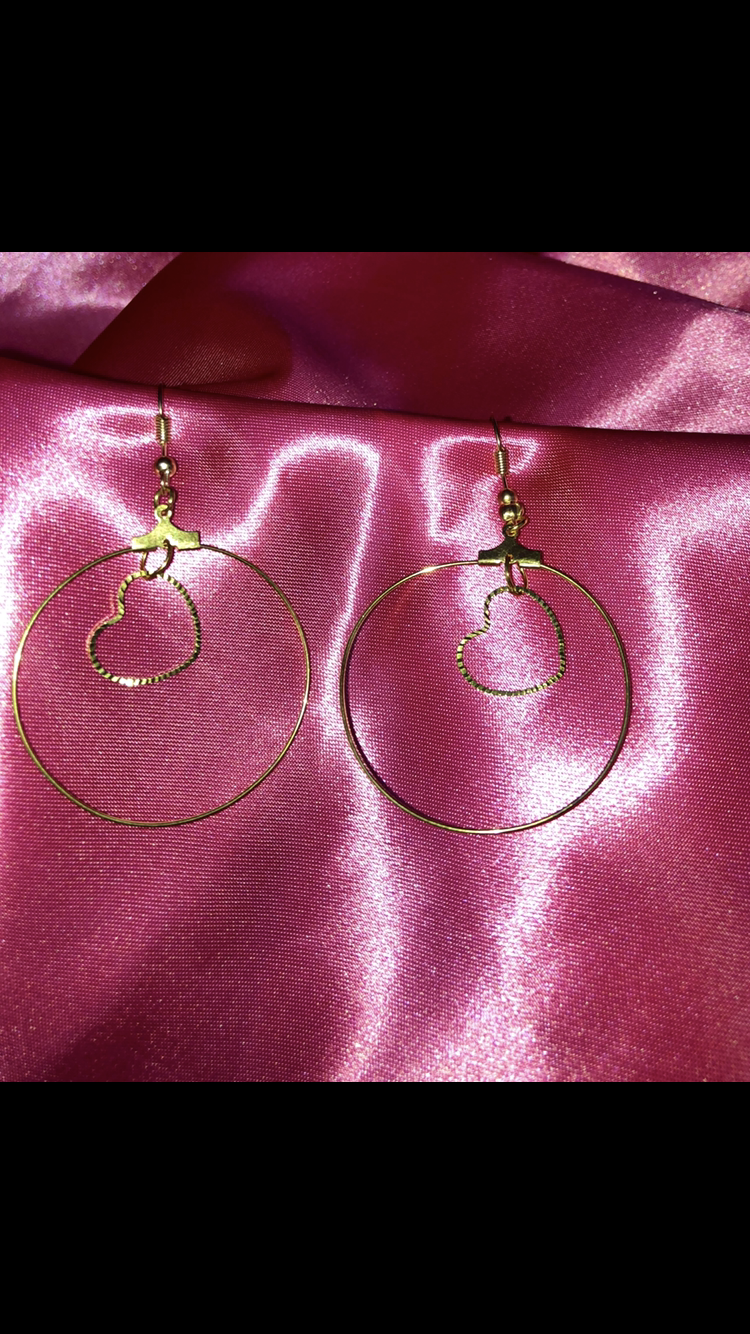 Heart hoop earrings
