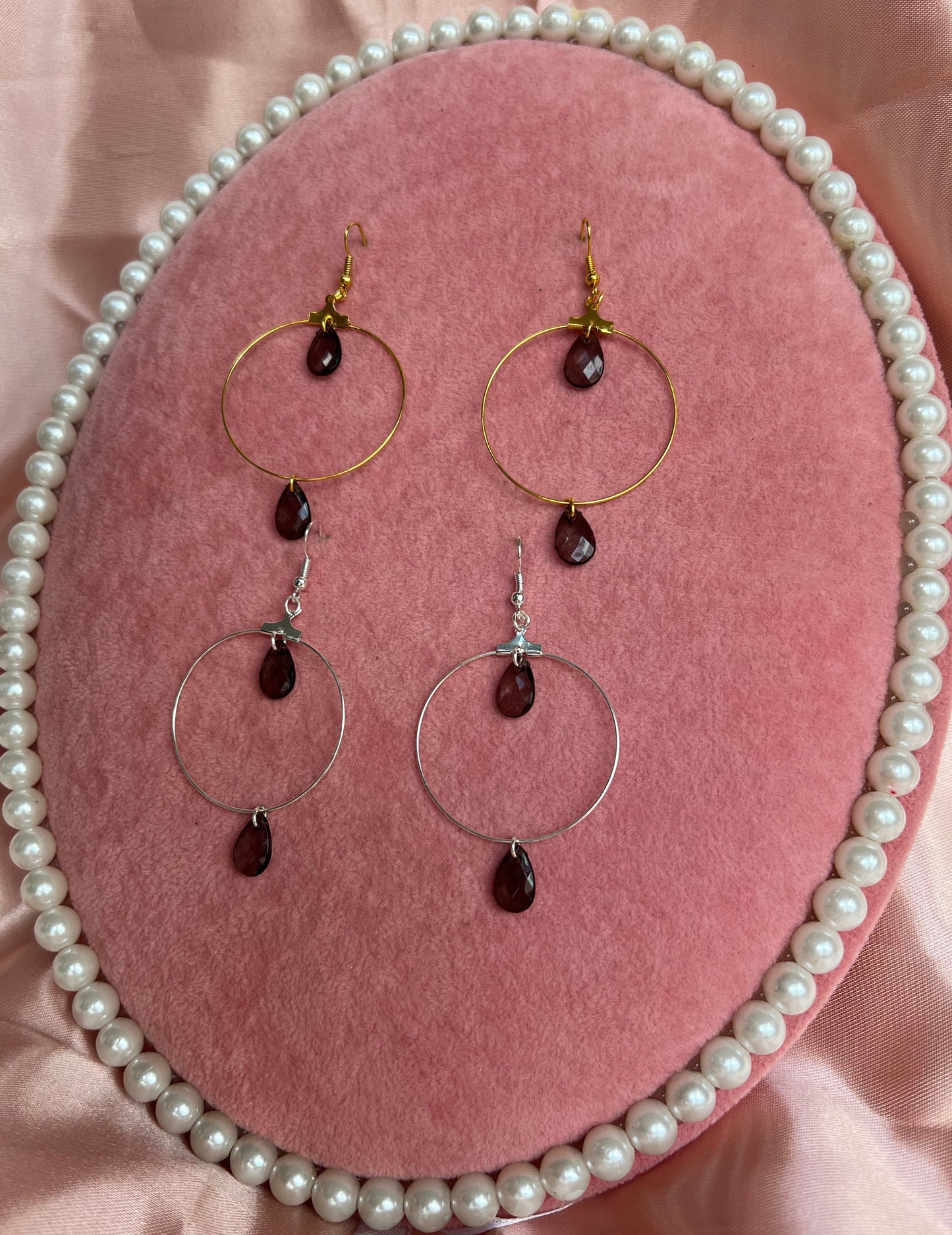 Black pendant hoops