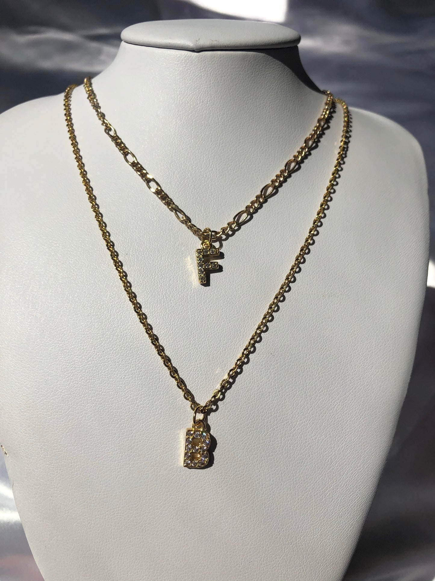 CZ letter necklace