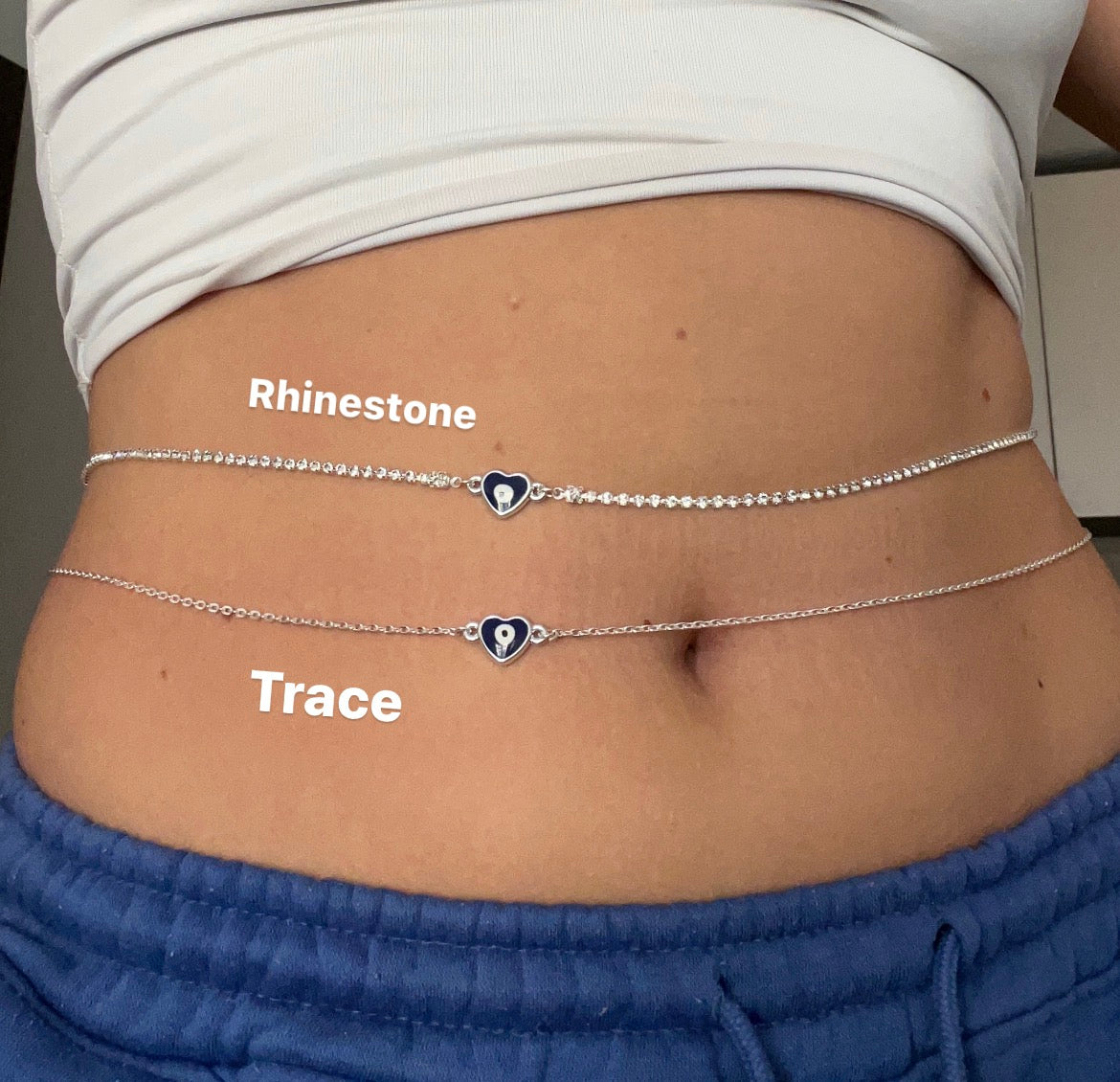 Evil eye heart belly chain