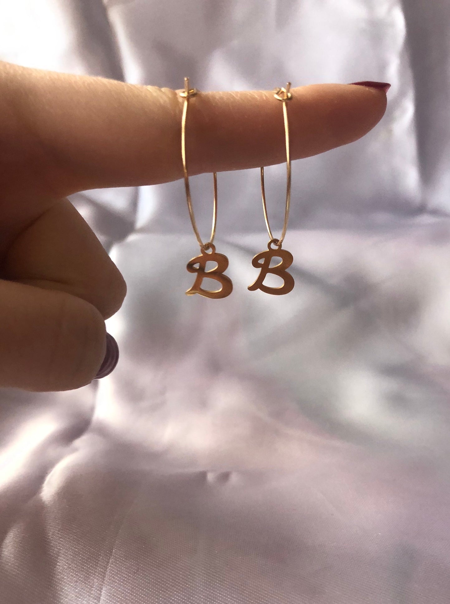 Charm letter hoops