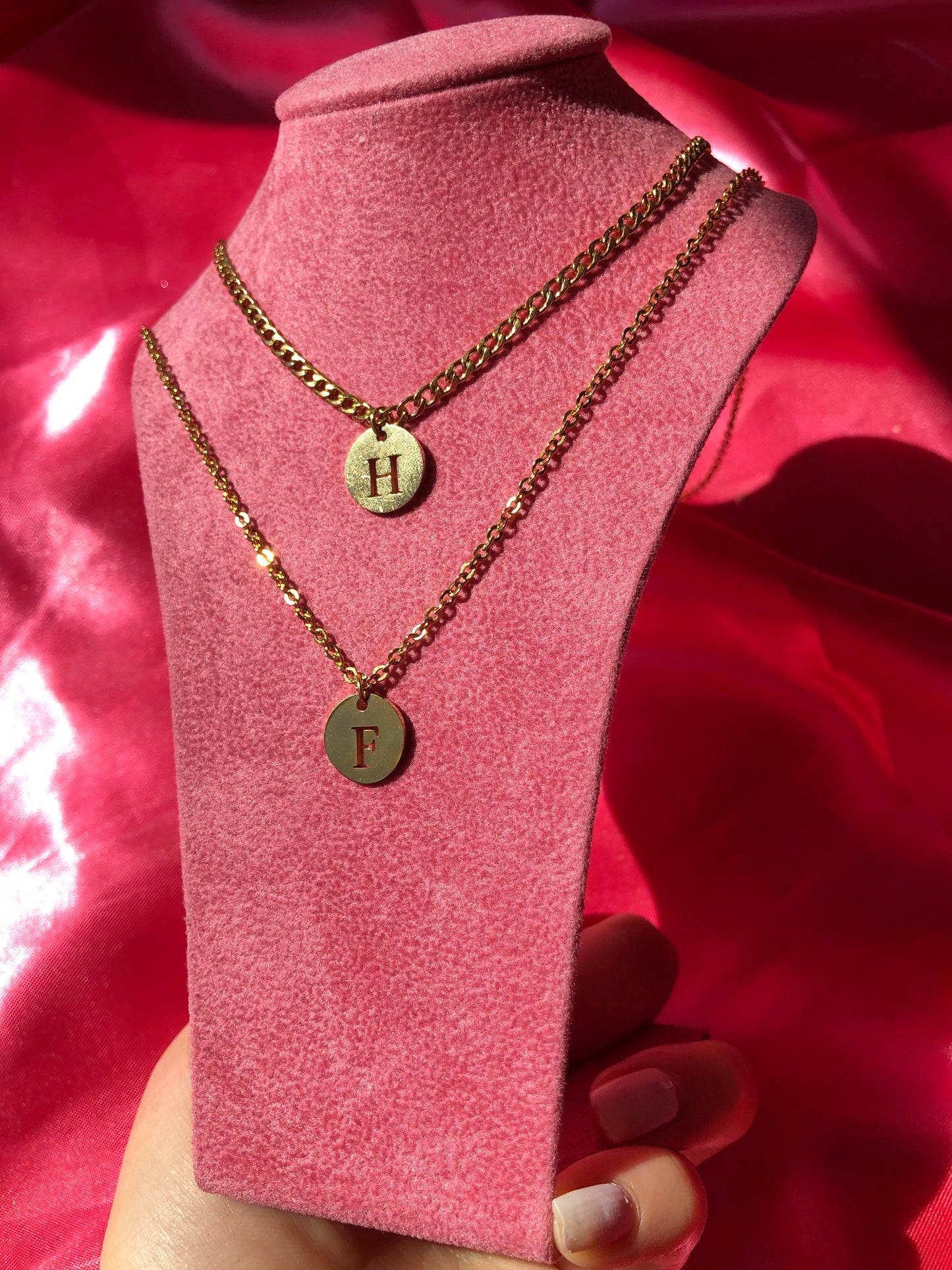 Circle letter necklace