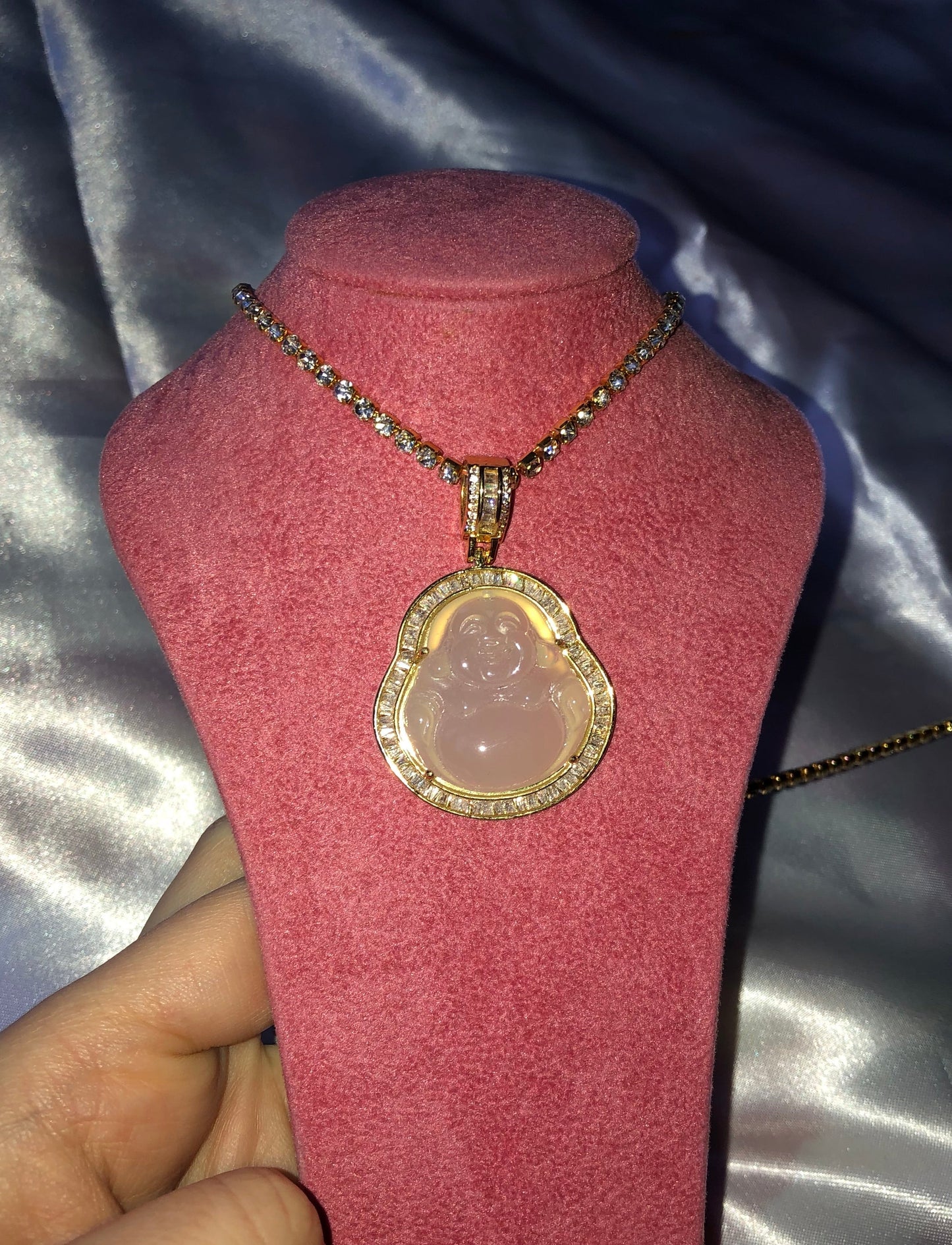 Rhinestone Buddha necklace