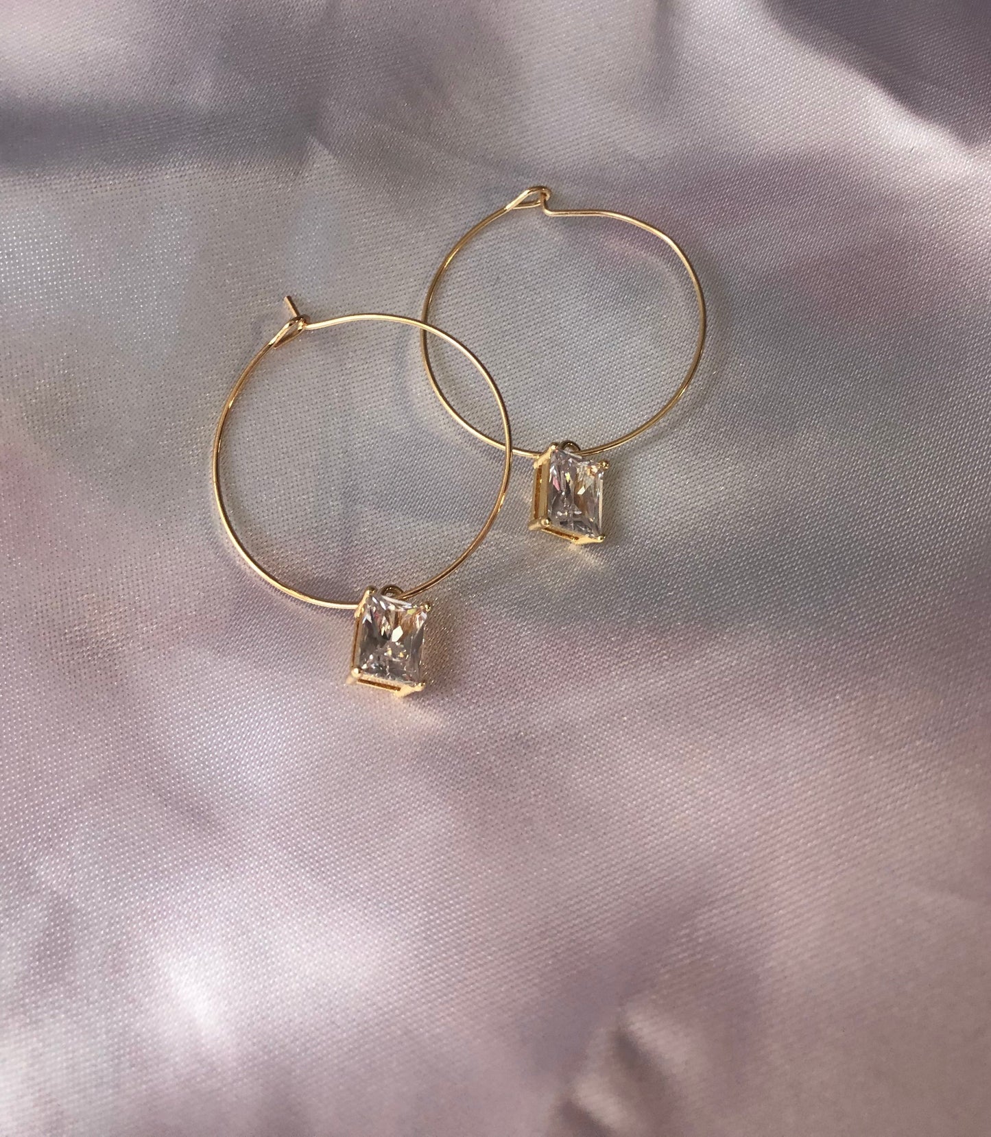 Cz pendant hoops