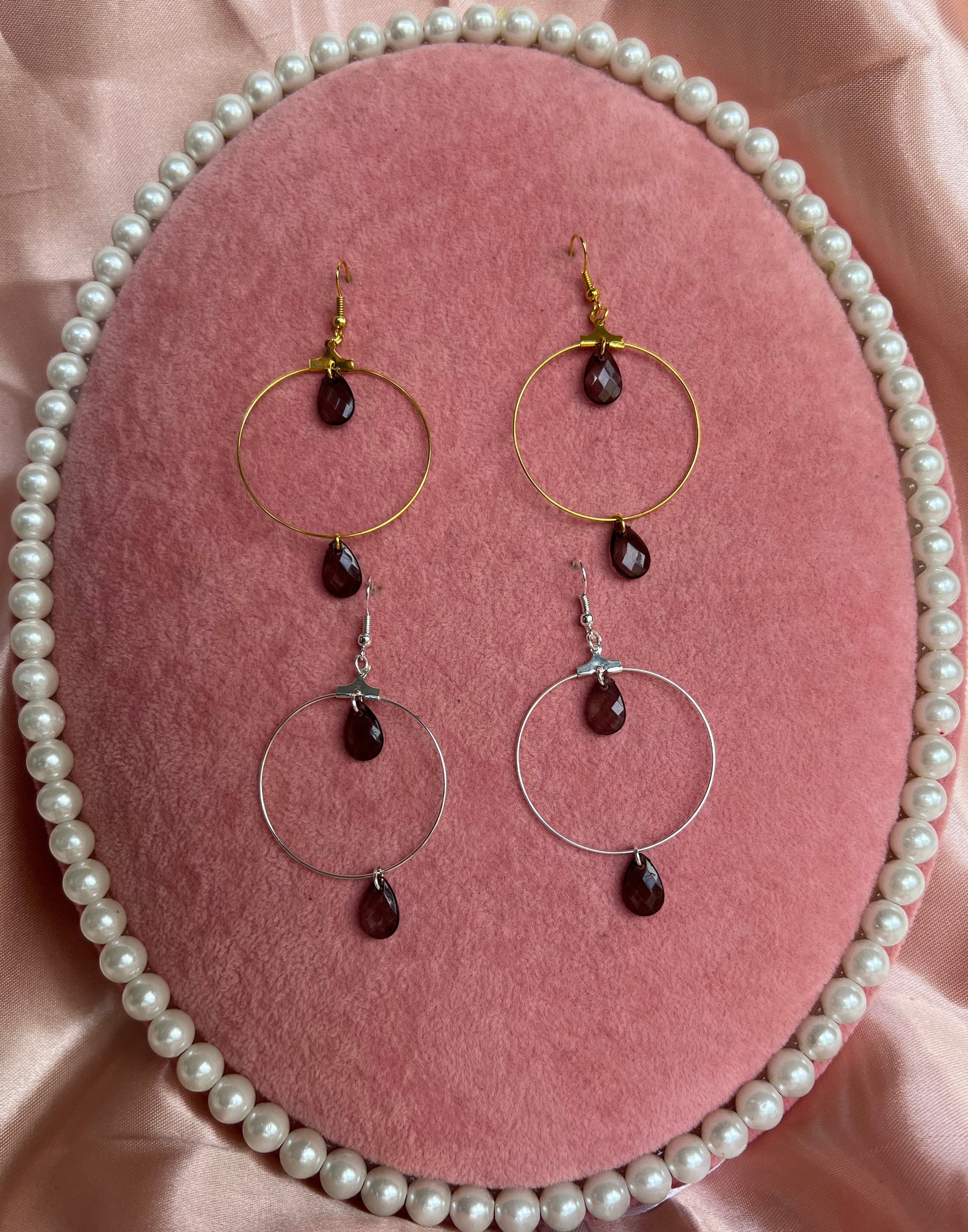 Black pendant hoops