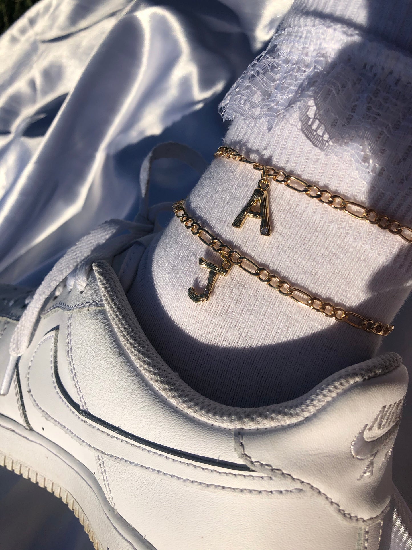 Bamboo letter anklet