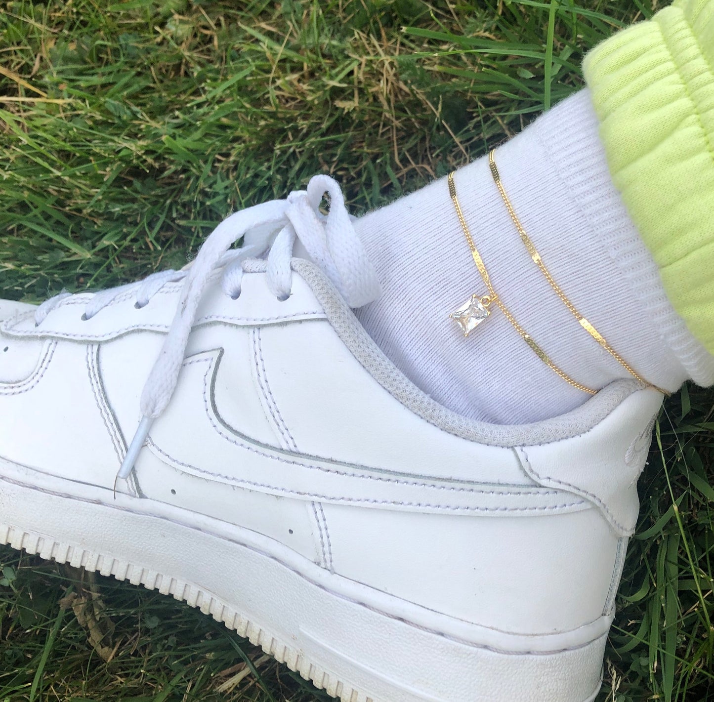 Pressed chain anklet
