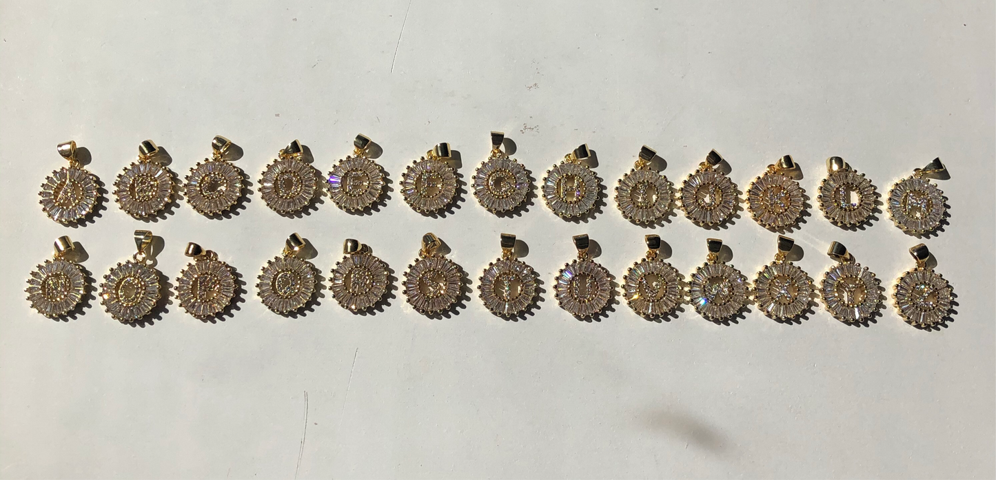 Round initial necklace
