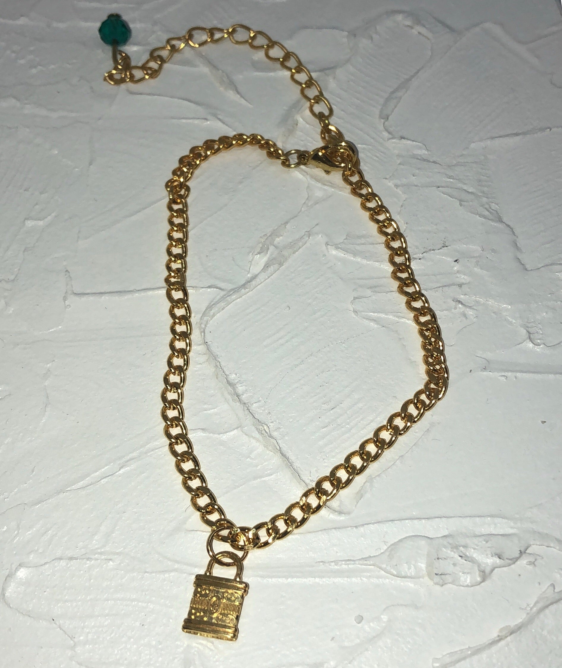 Lock pendant anklet - Icegoldbyvee