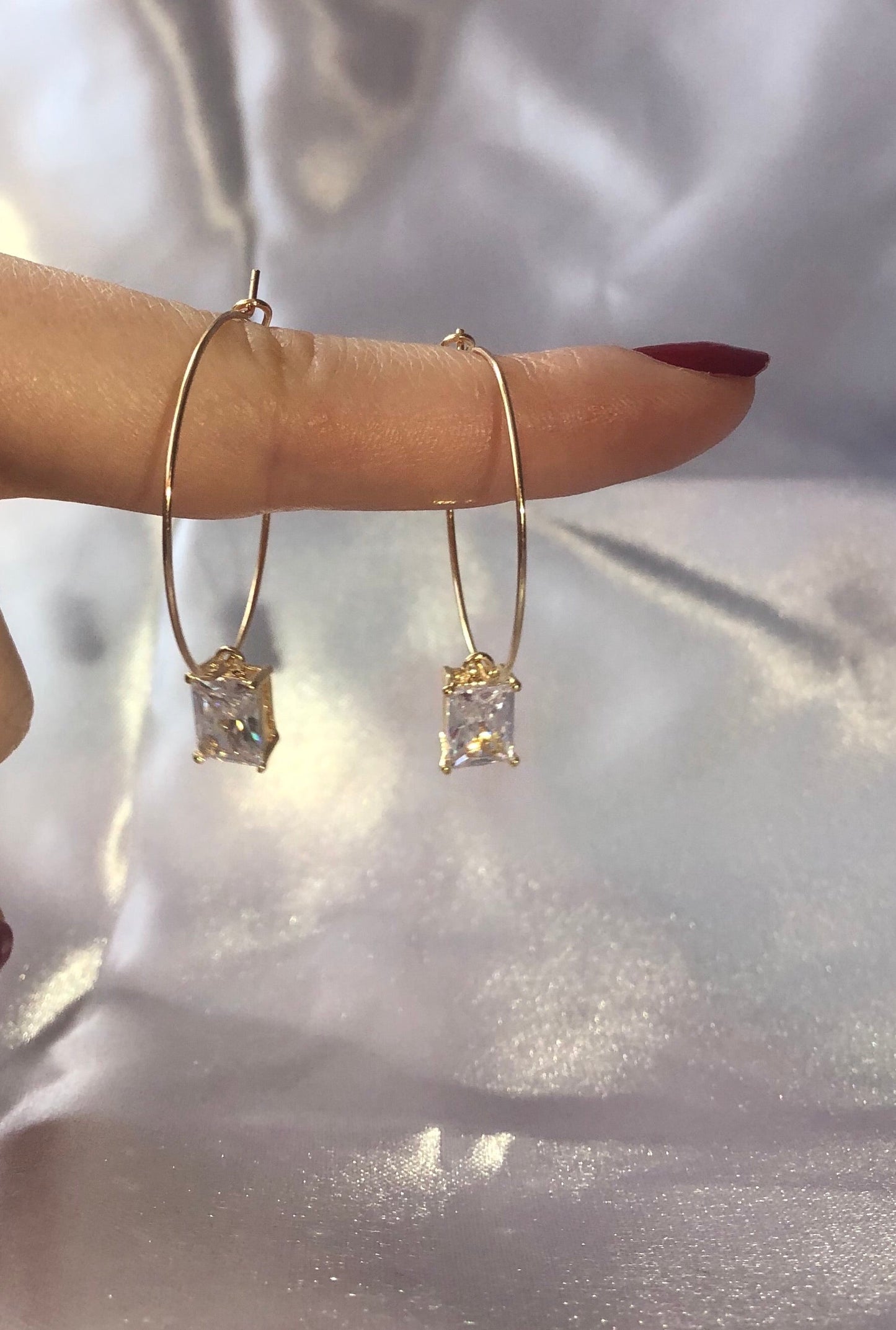 Cz pendant hoops