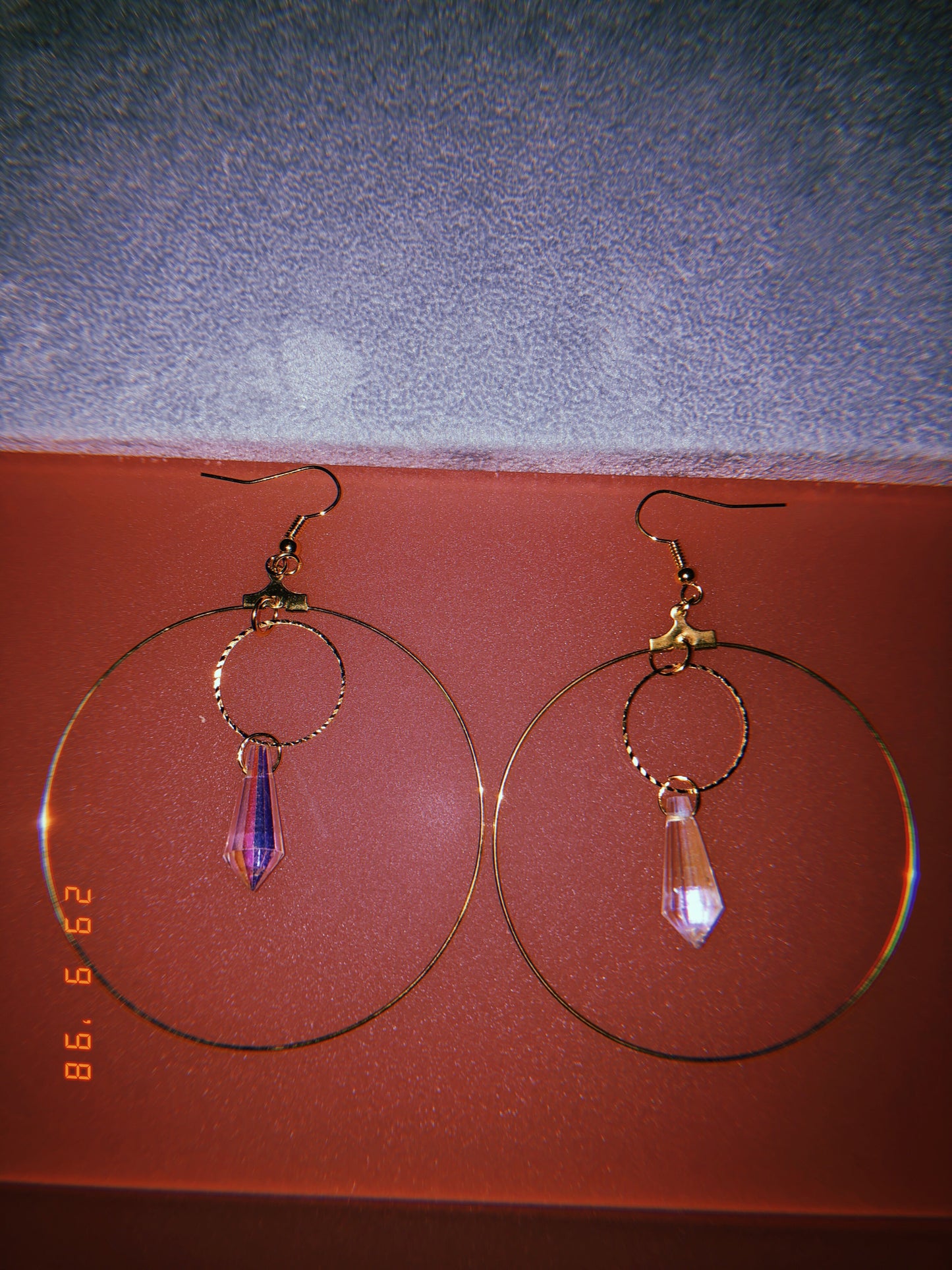 Crystal drop round earrings - Icegoldbyvee
