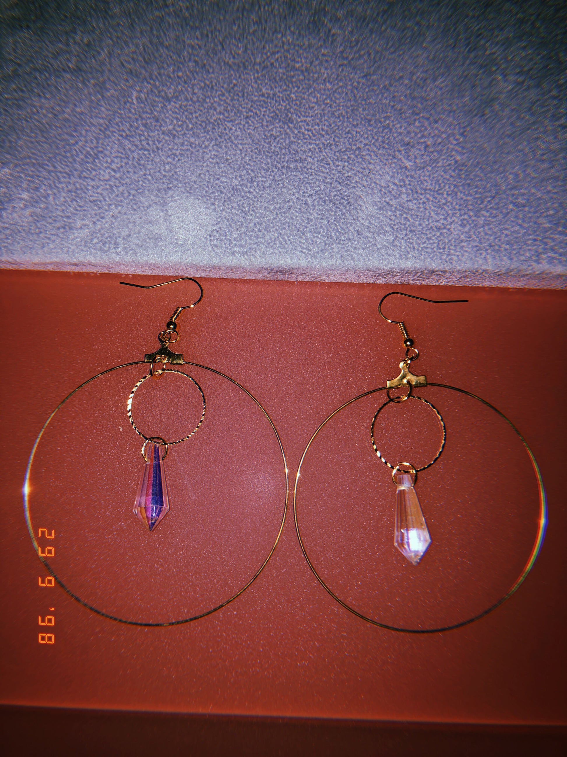 Crystal drop round earrings - Icegoldbyvee