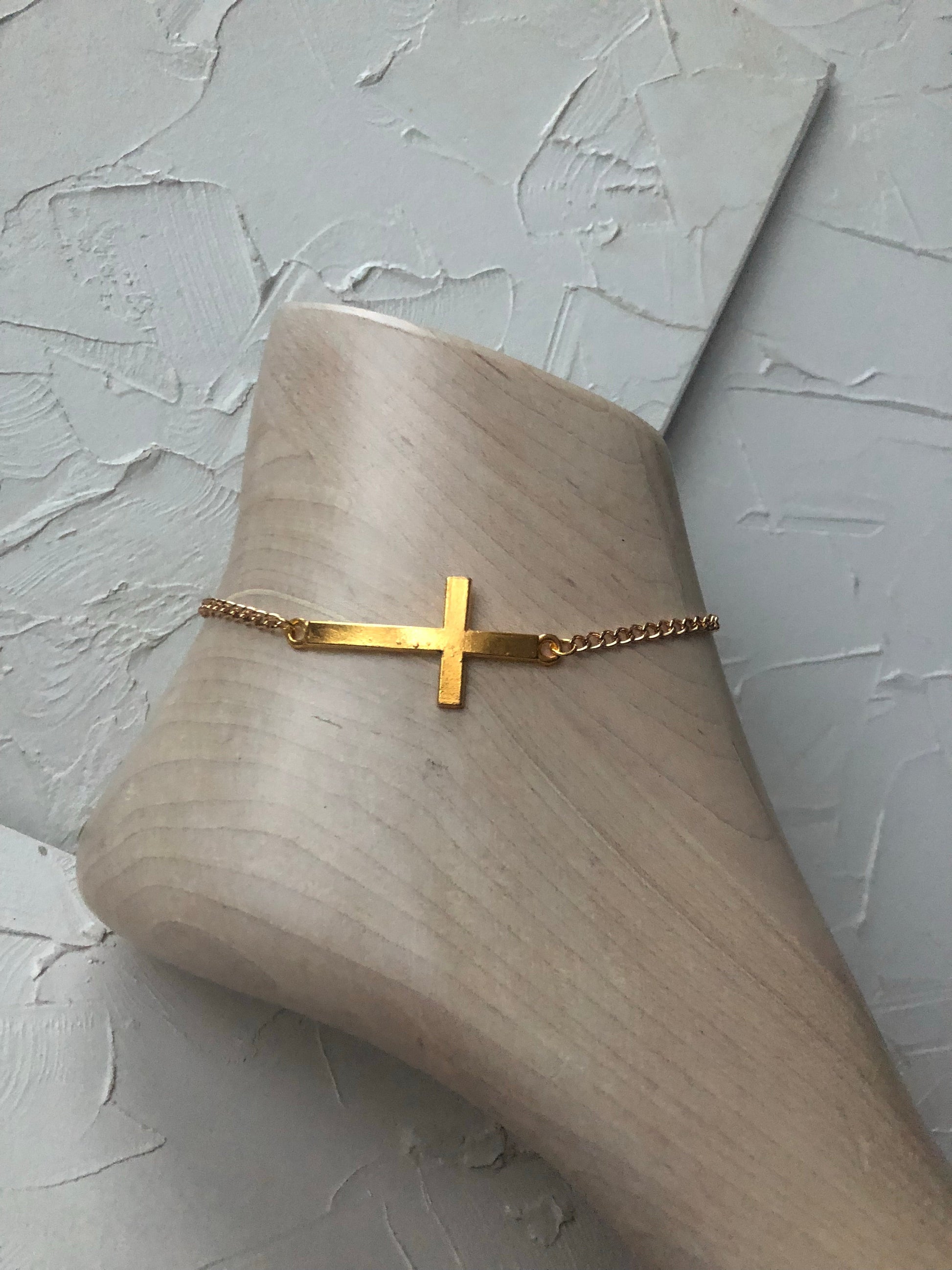 Gold cross anklet - Icegoldbyvee