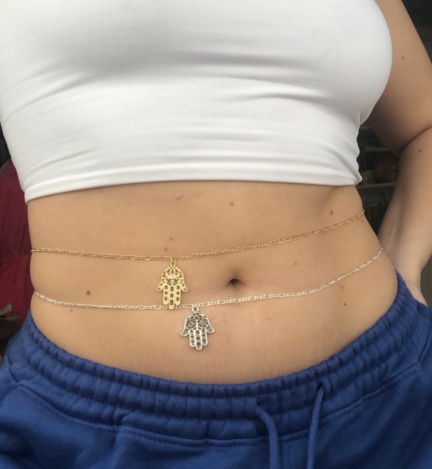 Hand of Fatima belly chain