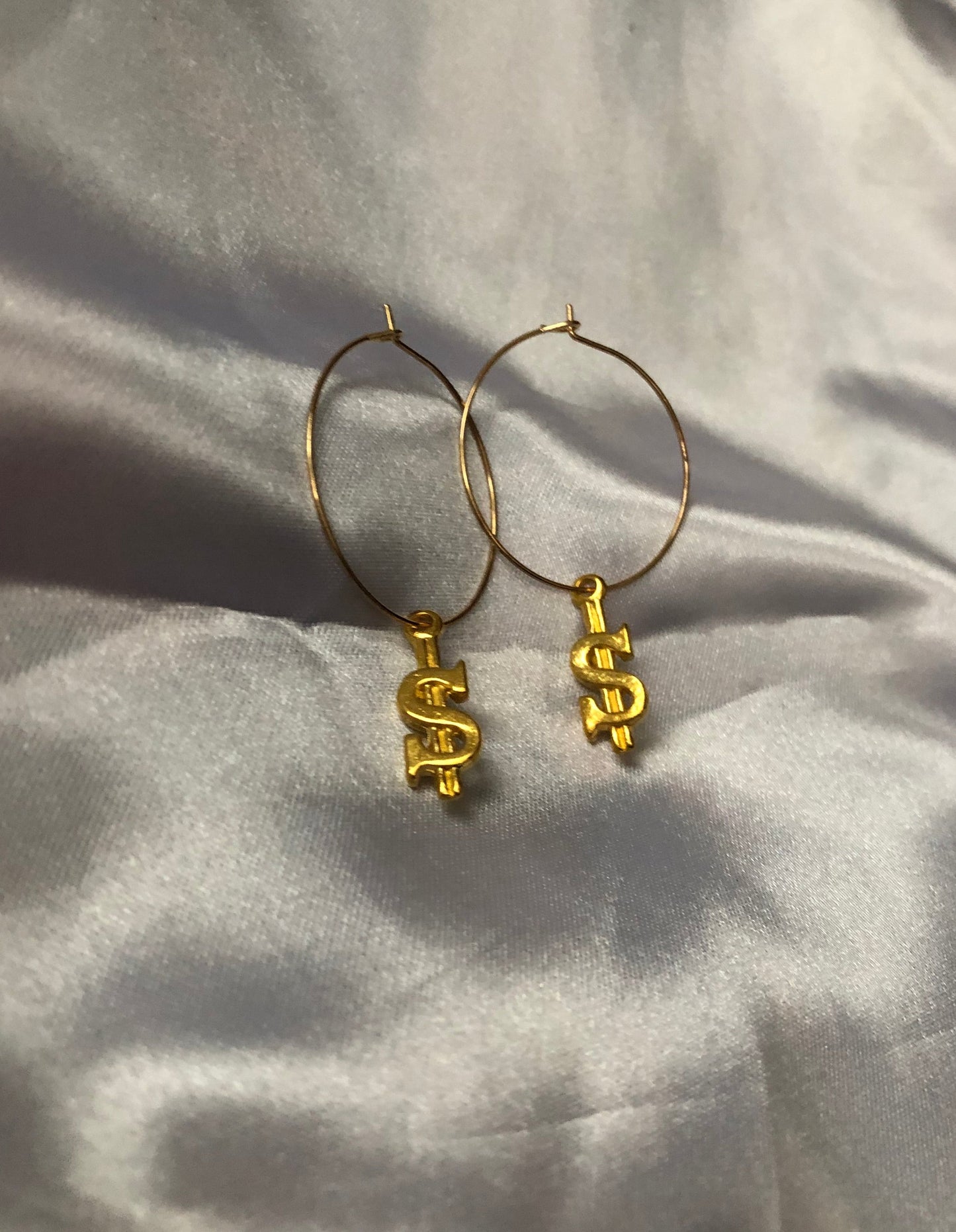 Dollar sign hoops