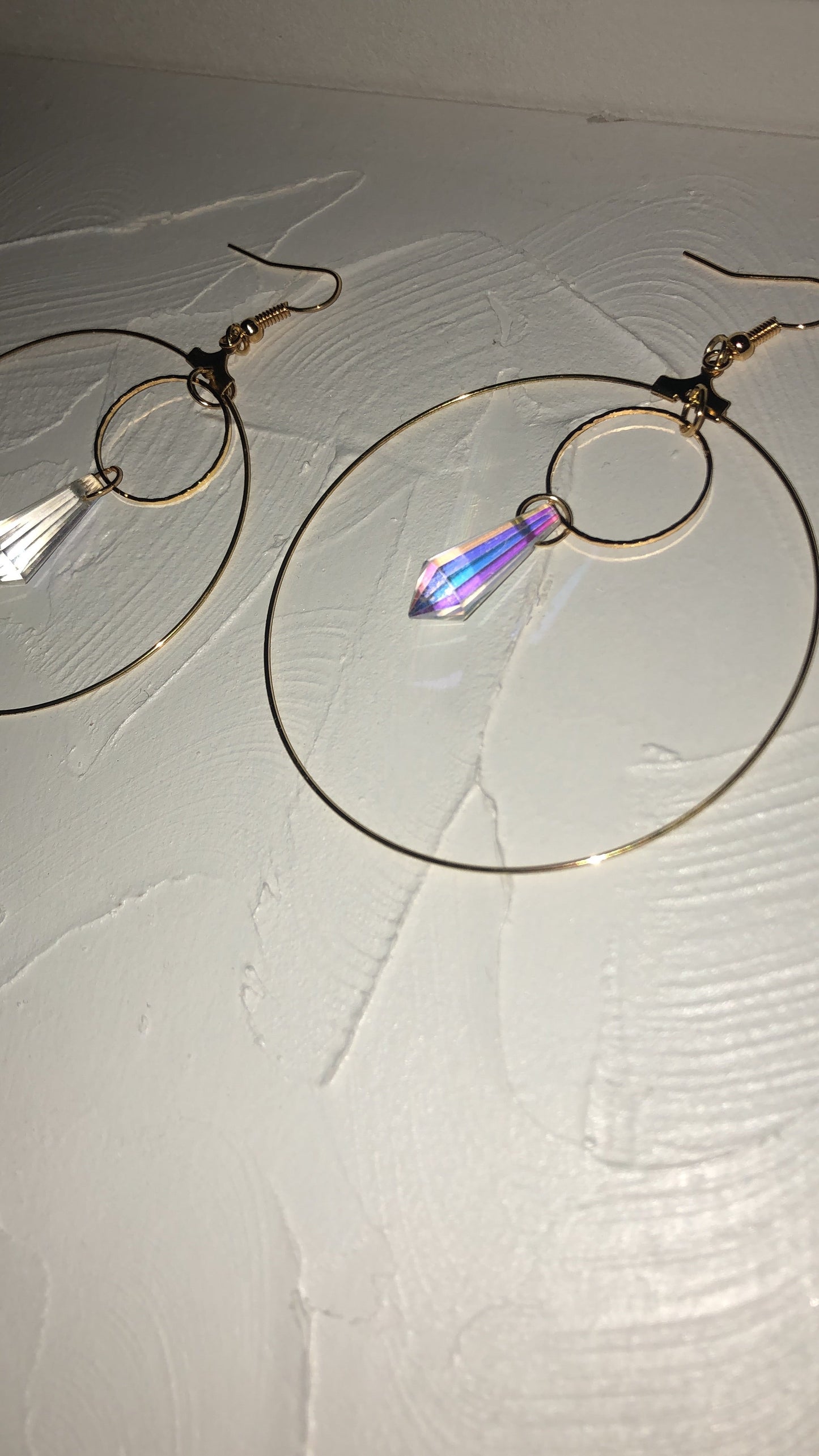 Crystal drop round earrings - Icegoldbyvee
