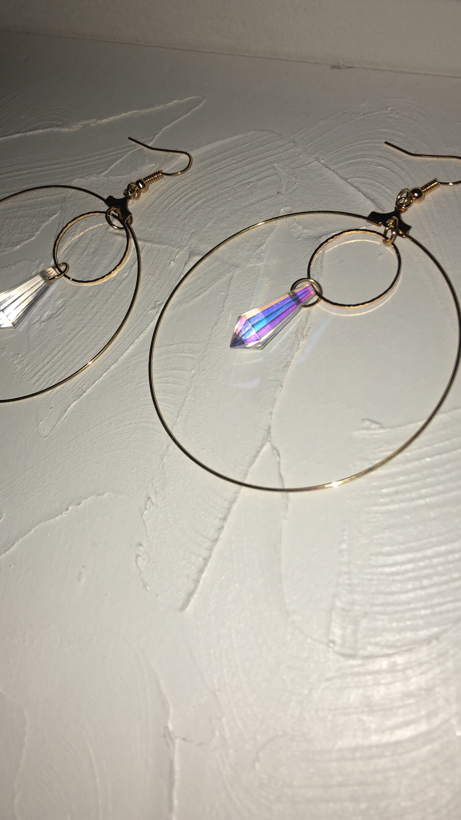 Crystal drop round earrings - Icegoldbyvee
