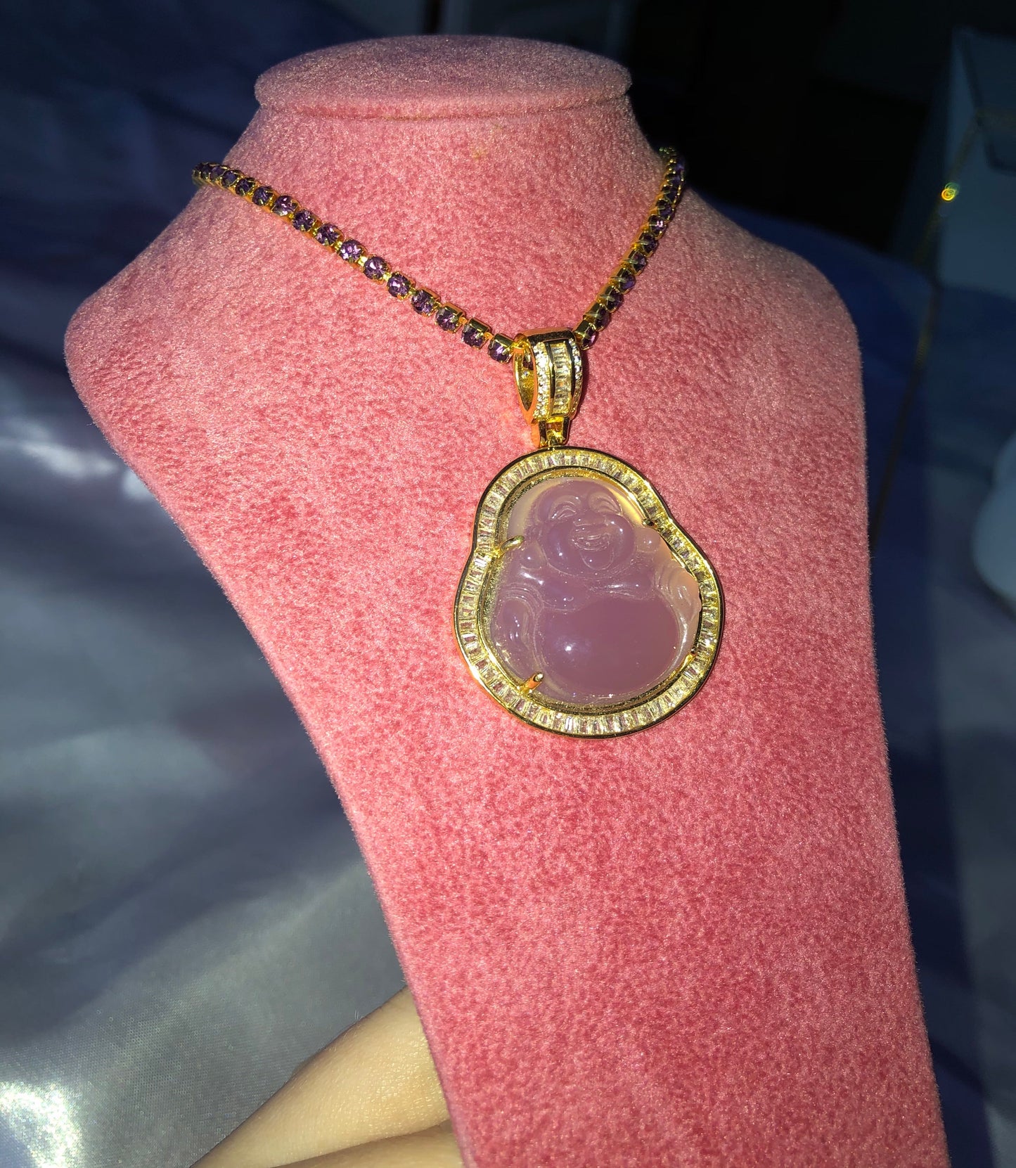 Rhinestone Buddha necklace